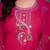 Rani Pink Color Embroidery Thread With Hand Work Roman Silk Kurta pant Set