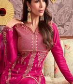 hot pink heavy embroidered suit