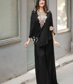 black embroidered kaftan set
