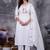 White Color Embroidery Thread With Hand Work Roman Silk Kurta pant Set