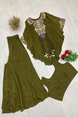 green embroidered kaftan set 3