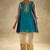aqua blue flared kurta with gold palazzo
