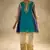 aqua blue flared kurta with gold palazzo