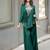 emerald green embroidered kaftan set