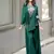 emerald green embroidered kaftan set