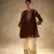chocolate brown flared kurta with gold palazzo