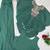 emerald green embroidered kaftan set
