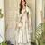 ivory anarkali with organza dupatta