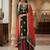olive green & red designer sharara set