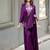 plum purple embroidered kaftan set