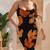 orange polyester maxi dress with floral print bodycon fit