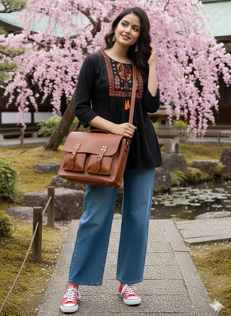 Women's Rayon Embroidered Black Top | Handmade Block Solid Rayon Fabric Designer Tops & Tunics