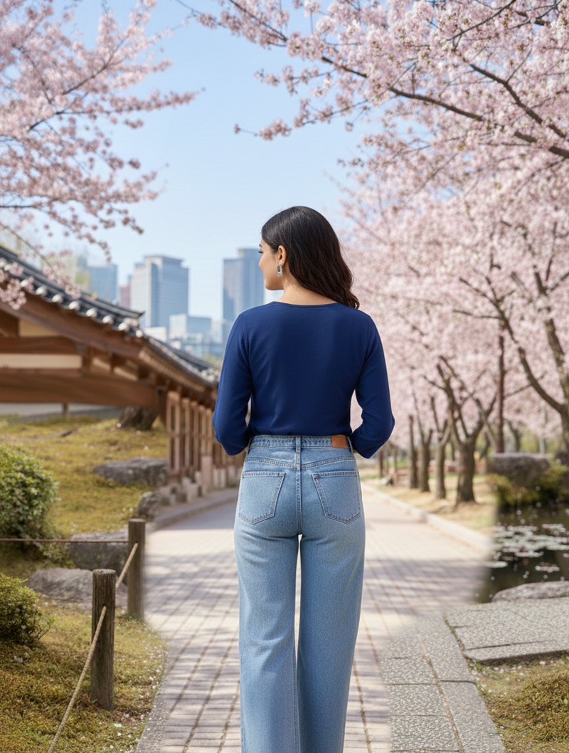 Indian ethnic women's rayon embroidered designer regular Teal 3/4th sleeves & round neck top
