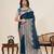 blue art silk woven kanjivaram silk saree with blouses