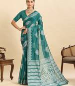 rama green art silk woven kanjivaram silk saree with blouses