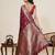 maroon art silk woven kanjivaram silk saree with blouses