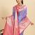 purple art silk woven kanjivaram silk saree with blouses