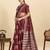 maroon art silk woven kanjivaram silk saree with blouses