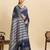navy blue art silk woven kanjivaram silk saree with blouses