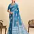 sky blue art silk woven kanjivaram silk saree with blouses