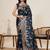 navy blue art silk woven kanjivaram silk saree with blouses