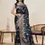 navy blue art silk woven kanjivaram silk saree with blouses