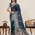blue art silk woven kanjivaram silk saree with blouses