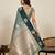 green art silk woven kanjivaram silk saree with blouses