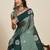 green art silk woven kanjivaram silk saree with blouses