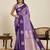 violet art silk woven kanjivaram silk saree with blouses