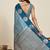 blue art silk woven kanjivaram silk saree with blouses