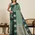 green art silk woven kanjivaram silk saree with blouses