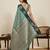 green art silk woven kanjivaram silk saree with blouses