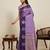 violet art silk woven kanjivaram silk saree with blouses