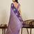 violet art silk woven kanjivaram silk saree with blouses