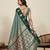 green art silk woven kanjivaram silk saree with blouses