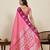 pink art silk woven kanjivaram silk saree with blouses