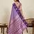 violet art silk woven kanjivaram silk saree with blouses