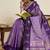violet art silk woven kanjivaram silk saree with blouses