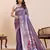 violet art silk woven kanjivaram silk saree with blouses