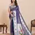 violet art silk woven kanjivaram silk saree with blouses