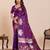 purple art silk woven kanjivaram silk saree with blouses
