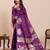 purple art silk woven kanjivaram silk saree with blouses
