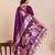 purple art silk woven kanjivaram silk saree with blouses