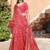 red printed pure cotton red saree with blouse