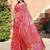 red printed pure cotton red saree with blouse