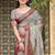 grey printed pure cotton grey saree with blouse