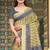 mustard printed pure cotton mustard saree with blouse