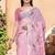 light_pink printed pure cotton light pink saree with blouse