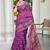 magenta printed pure cotton magenta saree with blouse